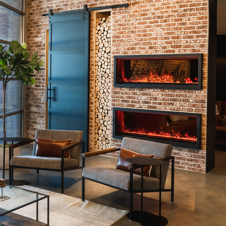 Aquafire AWA water vapor fireplace insert close-up