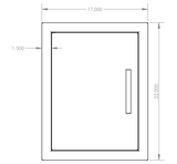 Summerset DV-18 Vertical Access Door - front dimensions diagram