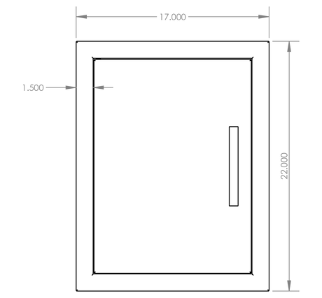 Summerset DV-18 Vertical Access Door - front dimensions diagram