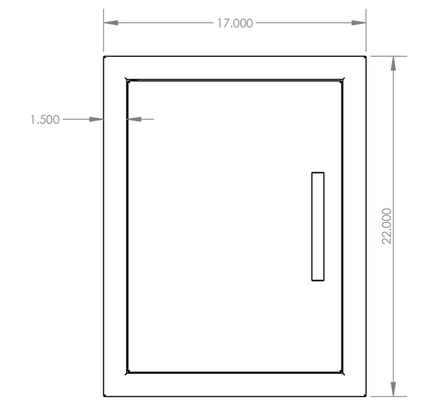 Summerset DV-18 Vertical Access Door - front dimensions diagram