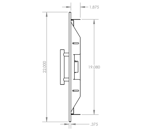 Summerset DV-18 Vertical Access Door - side dimensions diagram