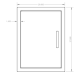 Summerset DV-20 Vertical Access Door - front dimensions diagram