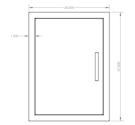 Summerset DV-20 Vertical Access Door - front dimensions diagram