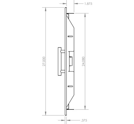 Summerset DV-20 Vertical Access Door - side dimensions diagram