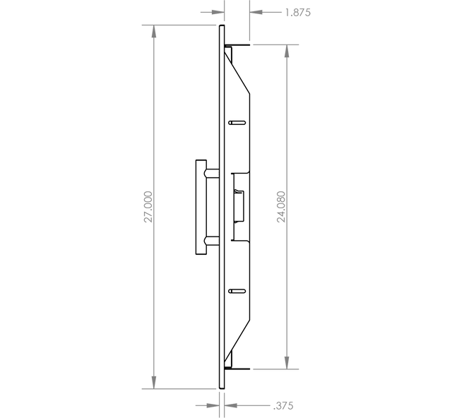 Summerset DV-20 Vertical Access Door - side dimensions diagram