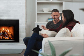 Montigo Illume DVCP34 gas fireplace insert with birch logs