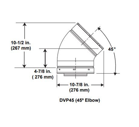 Majestic DVP45 45 degree DVP elbow