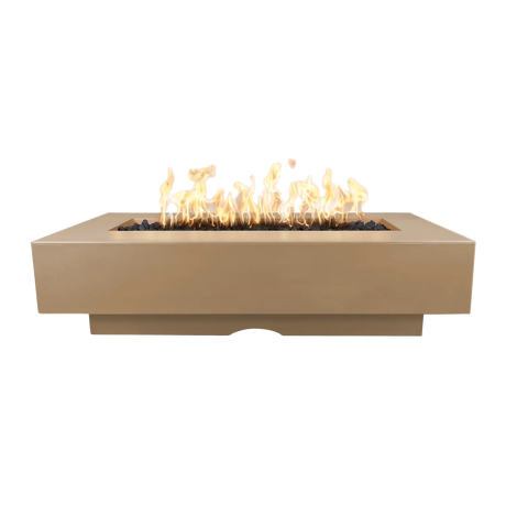 The Outdoor Plus Del Mar 84-inch GFRC concrete gas fire pit in Brown