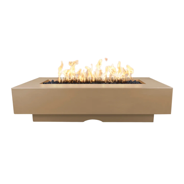 The Outdoor Plus Del Mar 84-inch GFRC concrete gas fire pit in Brown