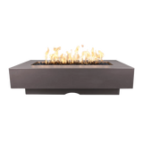 The Outdoor Plus Del Mar 84-inch GFRC concrete gas fire pit in Chestnut
