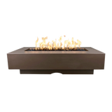 The Outdoor Plus Del Mar 84-inch GFRC concrete gas fire pit in Chocolate