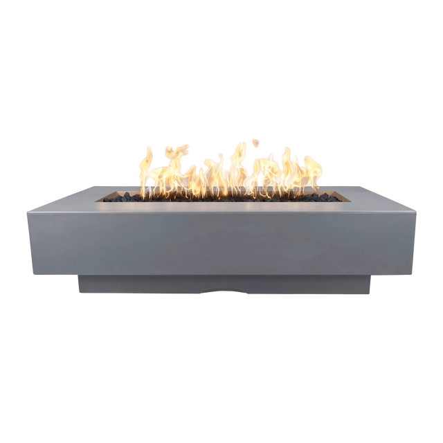 The Outdoor Plus Del Mar 84-inch GFRC concrete gas fire pit in Gray