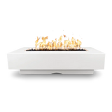 The Outdoor Plus Del Mar 84-inch GFRC concrete gas fire pit in White Limestone