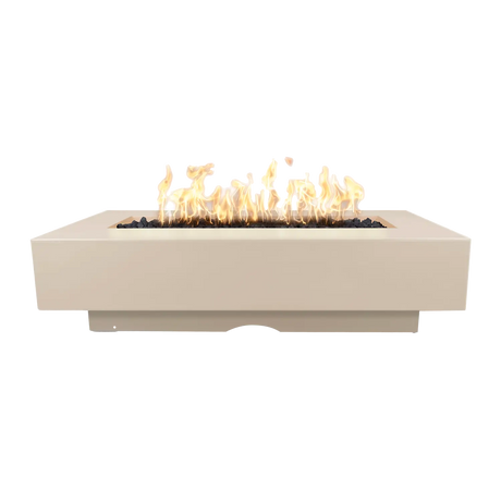 The Outdoor Plus Del Mar 84-inch GFRC concrete gas fire pit in Vanilla