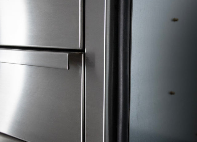 American Made Grills Deluxe drawer - handle detail