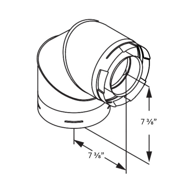 Duravent 5" x 8" DirectVent Pro  Elbow (black) | 58DVA-E90B