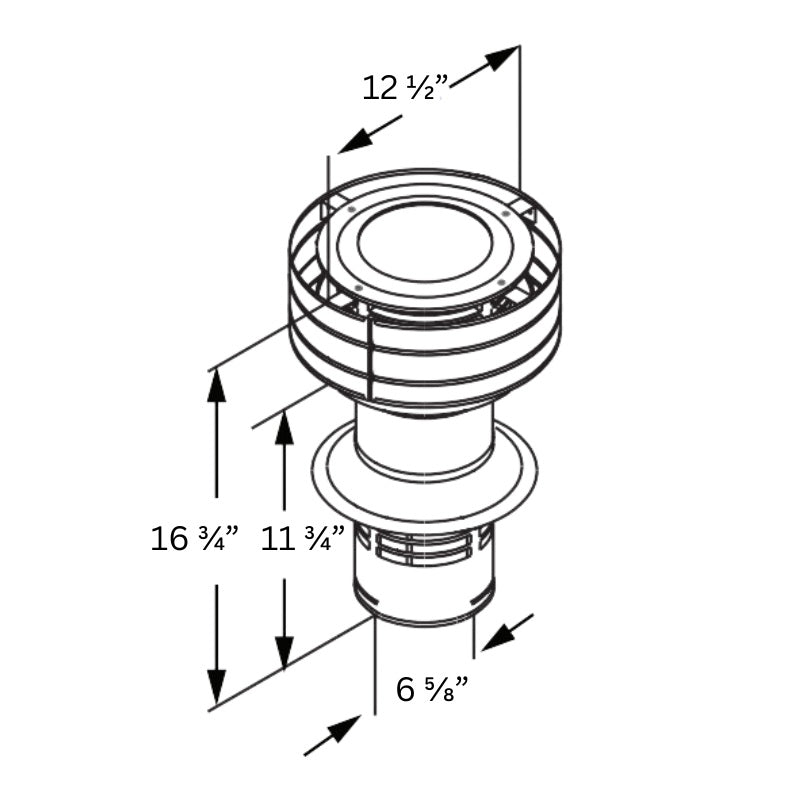 Duravent 4" x 6-5/8" DirectVent Pro Extended Vertical Termination Cap | 46DVA-VCE