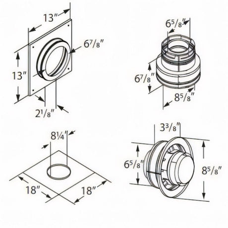 Duravent 4" x 6-5/8" DirectVent Pro Masonry Chimney Conversion Kit | 46DVA-KMC