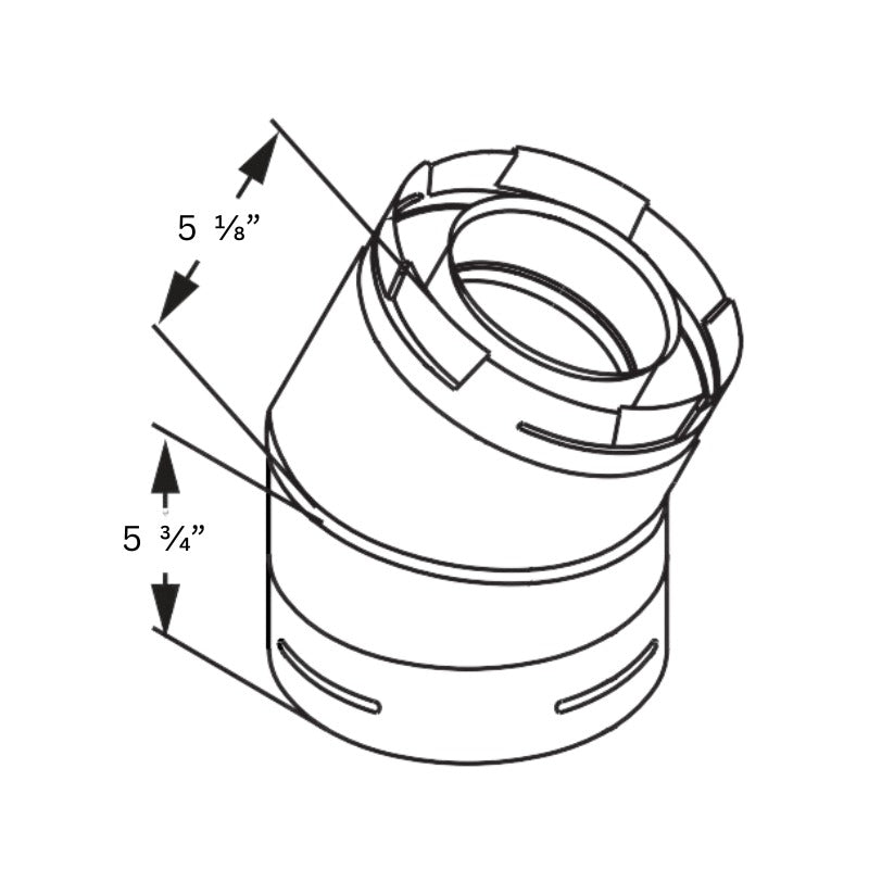 Duravent 4" x 6-5/8" DirectVent Pro 45°  Elbow (galvanized) | 46DVA-E45