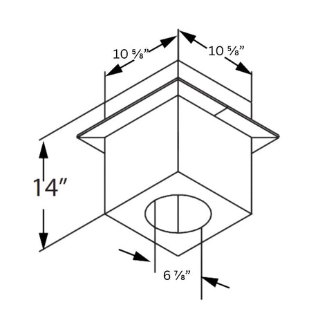 Duravent 4" x 6-5/8" DirectVent Pro Cathedral Ceiling Support Box | 46DVA-CS
