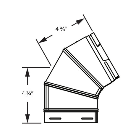 Duravent 5" x 8" DirectVent Pro  60˚ Elbow | 58DVA-E60