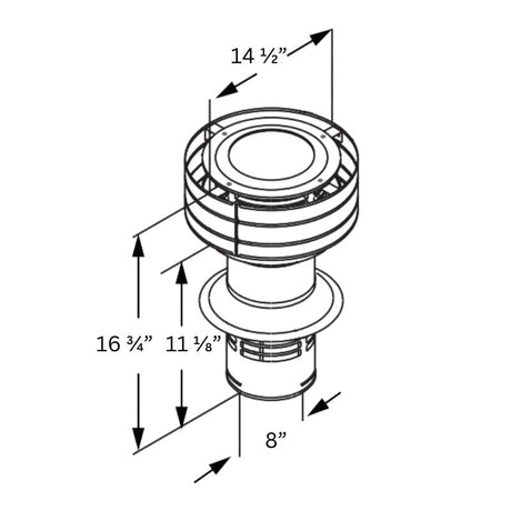 Duravent 5"x 8" DirectVent Pro Extended Vertical Termination Cap | 58DVA-VCE