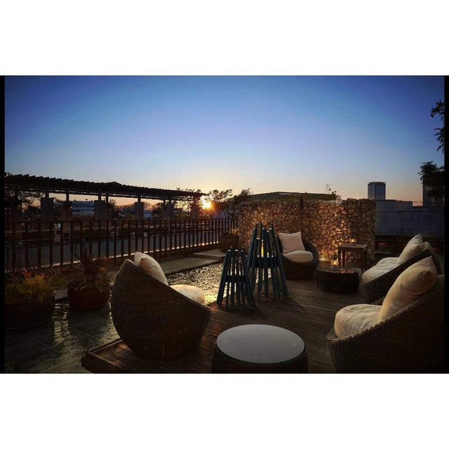 EcoSmart Fire Stix 8 Fire Pit in black - lifestyle view