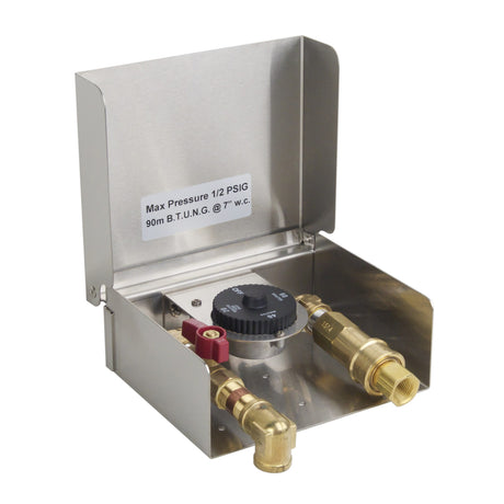 Fire Magic 5521-01T Gas Connection Box - open with quick disconnect