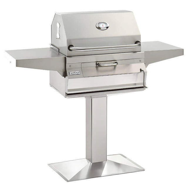 Fire Magic Legacy 24-Inch Charcoal Grill On Patio Post | 22-SC01C-P6