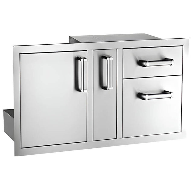 Fire Magic Premium Flush 36 Inch Access Door With Platter Storage & Double Drawer - 53816SC