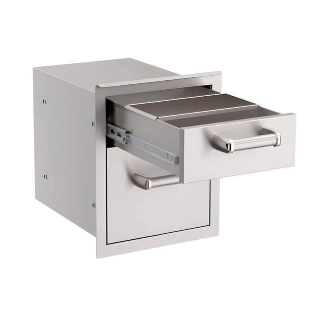 Fire Magic Premium Flush 14 Inch Double Access Drawer - 33802SC