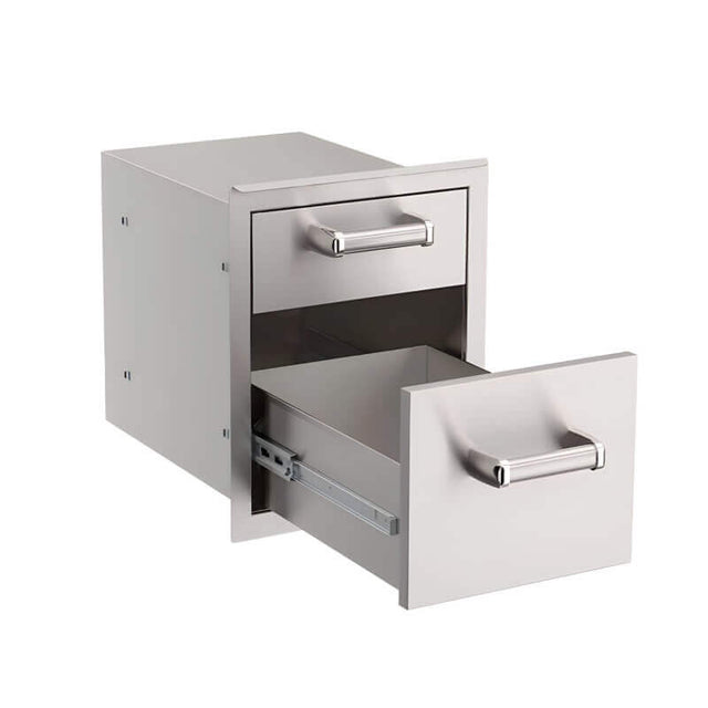 Fire Magic Premium Flush 14 Inch Double Access Drawer - 33802SC