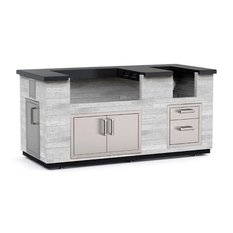 Fire Magic 77" Reclaimed Wood Outdoor Kitchen Island with Side Burner