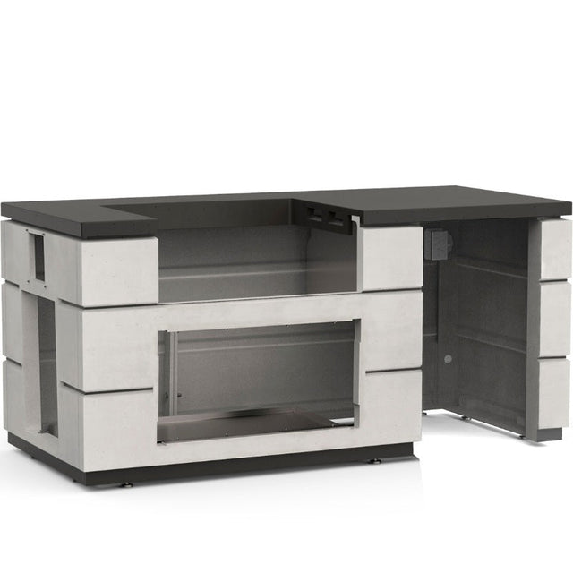 Fire Magic 77" Contemporary Outdoor Kitchen Island with Refrigerator
