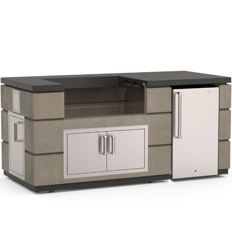 Fire Magic 77" Contemporary Outdoor Kitchen Island with Refrigerator