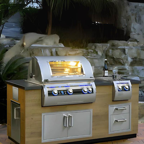 Fire Magic 77" Reclaimed Wood Outdoor Kitchen Island with Side Burner