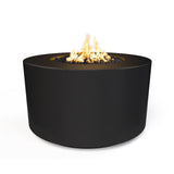 The Outdoor Plus Florence 42-inch GFRC concrete gas fire pit, 24 inch tall, in Black