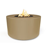 The Outdoor Plus Florence 42-inch GFRC concrete gas fire pit, 24 inch tall, in Brown