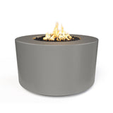 The Outdoor Plus Florence 42-inch GFRC concrete gas fire pit, 24 inch tall, in Natural Gray