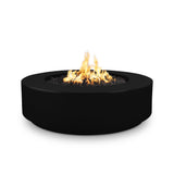 The Outdoor Plus Florence 42-inch GFRC concrete gas fire pit, 12 inch tall, in Black
