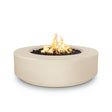 The Outdoor Plus Florence 42-inch GFRC concrete gas fire pit, 12 inch tall, in Vanilla
