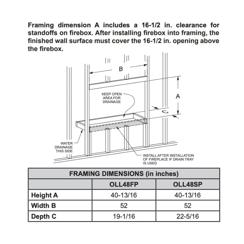 Carol Rose 48" Vent Free Outdoor Stainless Steel Linear Fireplace | OLL48FP