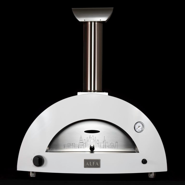 Alfa Moderno 2 Pizze Gas Hybrid Pizza Oven- Milano White Limited Edition - FXMD-2P-LEMI-U