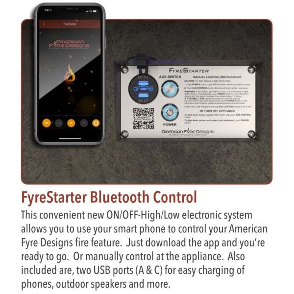 American Fyre Designs Iron Saddle Firetable Outdoor Gas Fire Pit