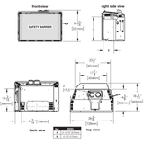 Napoleon Oakville X3 gas insert dimensions diagram