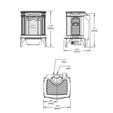 Napoleon Arlington GDS20 gas stove - dimensions