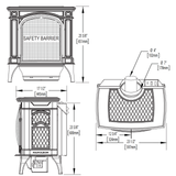 Napoleon Bayfield GDS25 gas stove - dimensions