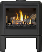 Napoleon Havelock Elite GDS50N-2 on feet with oak logs and flames
