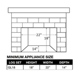 Napoleon Fiberglow 18 dimensions diagram