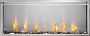 Napoleon Galaxy 50 outdoor gas fireplace with Woodland media kit